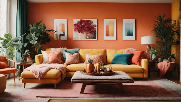 orange colour living room ideas