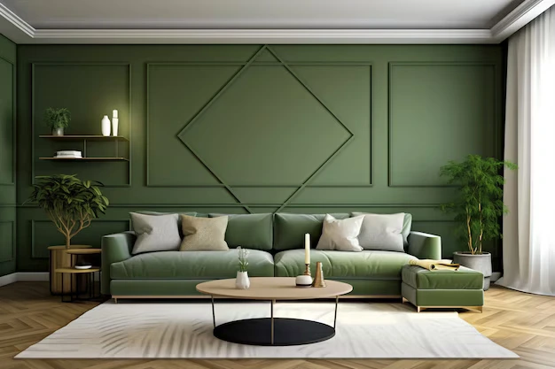 green colour for living room